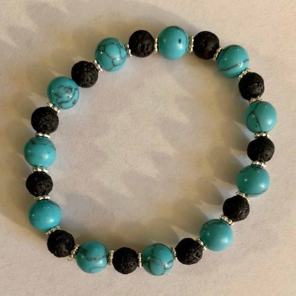 Turquoise and lava rock Bracelet